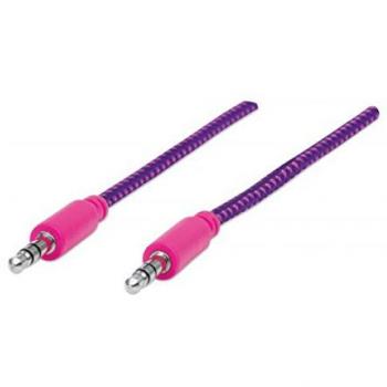 Manhattan 394116 1m Audio-Kabel, 3.5mm Männlich, Pink und Violett, PVC
