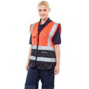 B-Seen Two Tone Executive Waistcoat Red/Black XXXL