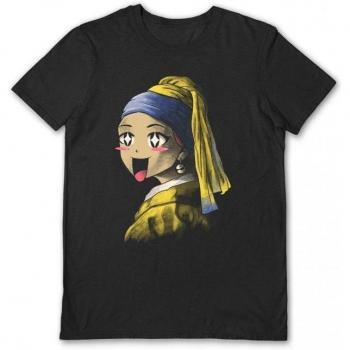 T-shirt Vincent Trinidad Unisexe avec Motif Kawaii et Boucle d'Oreille en Perle