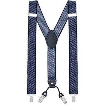 Clip Masada Strisce Nere Blu per Uomini 3,5 cm