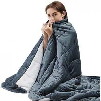CalmHaven 8 kg Weighted Sherpa Cover – Adult, Grey, 150×200 cm