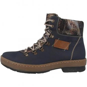Rieker Scarpe New York-Bogota-Ravi Pacific-Nut-Black Metallic