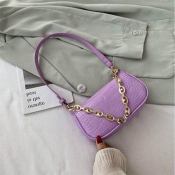 Bolso Baguette Mini de piel sintética con estampado de cocodrilo