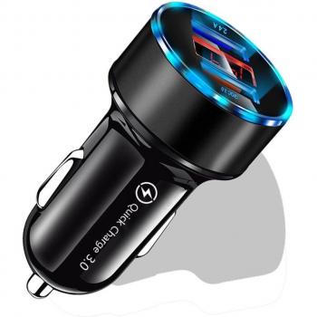 3A Dual USB Auto Ladegerät mit LED-Anzeige für Xiaomi Mi10, Redmi Note 10 und iPhone 12 Pro Max