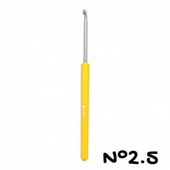 Crochet en aluminium 14 cm n°6 avec manche en plastique