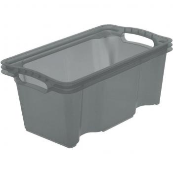 Cube Empilable Transparent Gris 65 L – Bords Renforcés