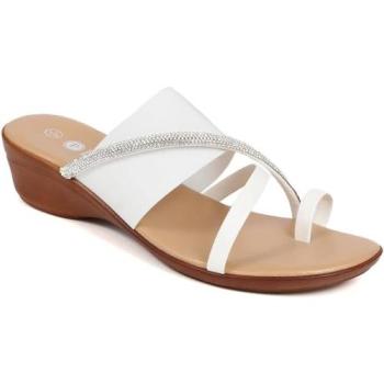 Pavers White Women's Smart Toe Post Footwear – Size 5
