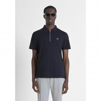Polo Antony Morato Azul con Badge Metálico