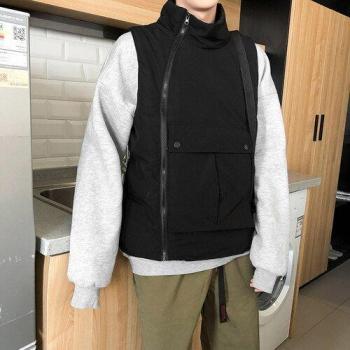 Gilet cargo col roulé, taille 2XL, coupe amples