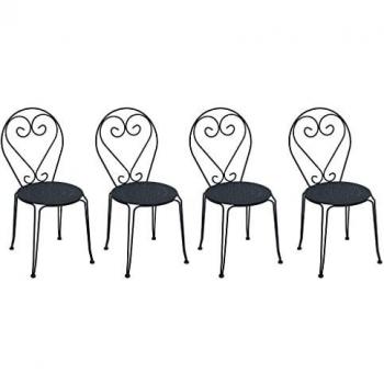 Gioiello Antracite: 4 Sedie in Ferro Battuto Guermantes