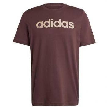 Adidas T-Shirt Essentials Linear Logo IZ4768 Braun Regular Fit S male