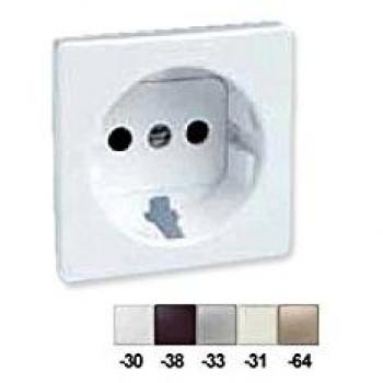 Tapa de enchufe schuko Simon S-82 color cava-marfil