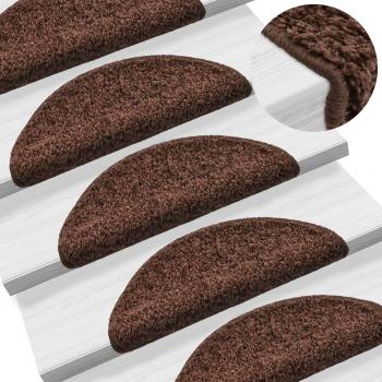Tappetini Antiscivolo per Scale 10 pz 56x17x3 cm Marroni