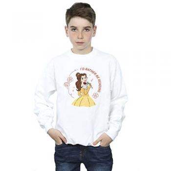 Disney Boy’s Beauty and the Beast I’d Rather Be Reading Pullover (White)