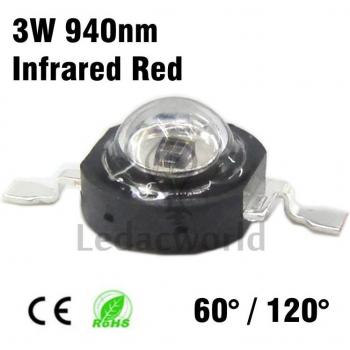 10pcs 3W Infrared Red LED Chips 940nm for Night Vision Applications