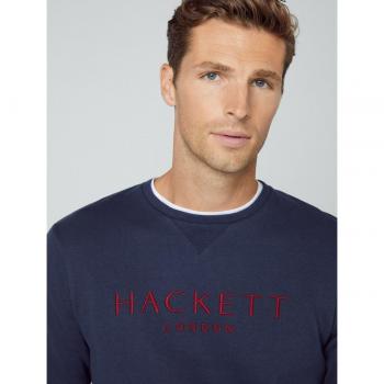 Sudadera Heritage Crew Navy de Hackett con logo bordado