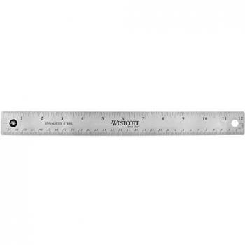 Règle Westcott 30,5 cm en acier inoxydable et liège antidérapant