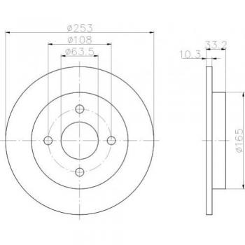 Textar Bremsscheiben 253mm hinten Ford Fiesta V Focus