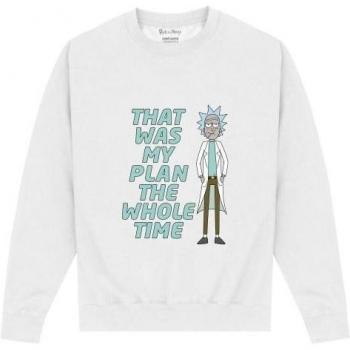 Rick en Morty Unisex Volwassenen My Plan Sweatshirt L Blanc