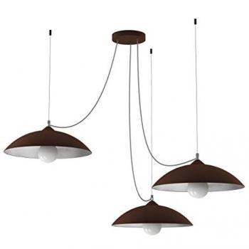 Lumicom Dream Suspensión Corten con 3 Luces LED, Dimmerable, D.40cm, Color Marrón y Plata