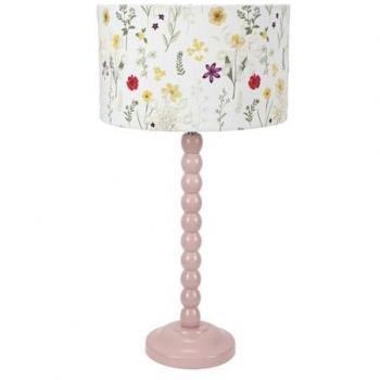 Bobbins Painted Rose Lamp with Floral Drum Shade