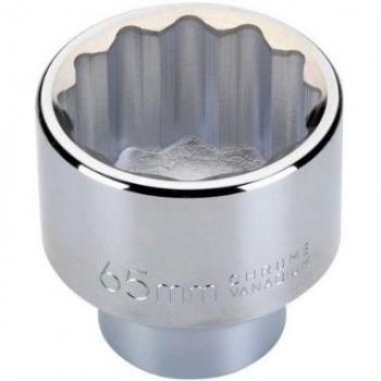 Llave de vaso 1” cr‑v 75 mm 12 caras con cromo brillante