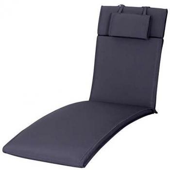 Cojín de algodón para tumbona de exterior Outsunny 198x53x5 cm