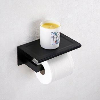 Black Coated Shower Caddy and Bathroom Accessories Set