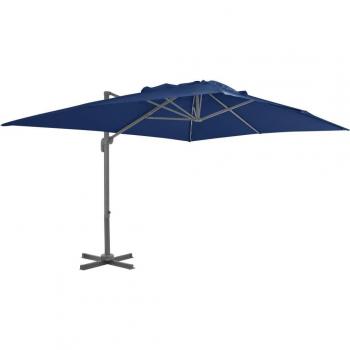 Sombrilla Solar 4x3 m, Color Azul Celeste, Postes de Aluminio