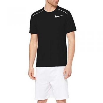 Nike Herren M NK DRY MILER T-Shirt, Schwarz (black/Reflective silver), L