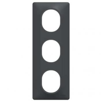 Plaque de finition Ovalis 3 postes verticale anthracite S340726