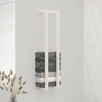 White Towel Rack, 23x18x110 cm, Solid Wood Pine (vidaXL)