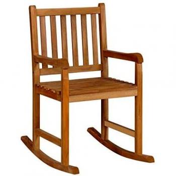 VidaXL Chaise à bascule en bois massif marron