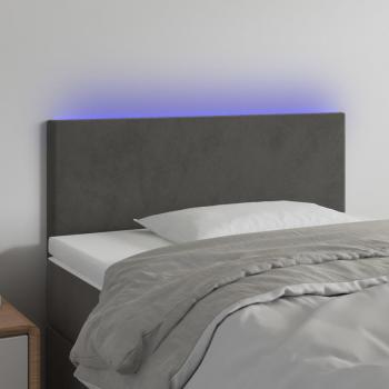 100 cm Dark Grey Velvet LED Headboard