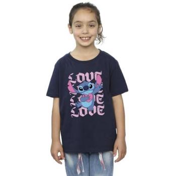 Lilo & Stitch Sweetheart Navy Tee for Girls – 9 Years