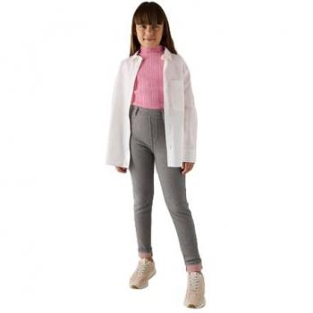 Leggings térmicos gris para niña con bolsillos traseros