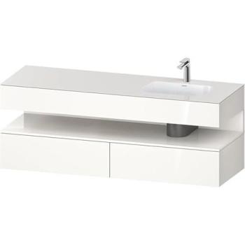 Duravit Einbauwaschtisch „Qatego“ – Kon‑WTU, Becken rechts, Nische, weiß hochglänzend (160×50×60 cm)