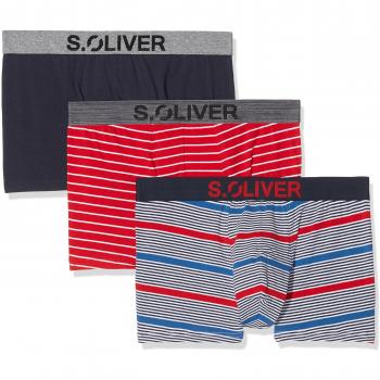 S.Oliver Herren Boxershorts 26.899.97 2X Stripe & Solid Blue