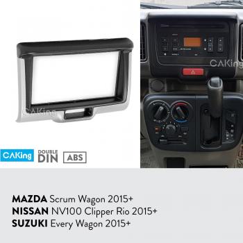 Vehicle Radio Fascia for MAZDA Scrum Wagon / NISSAN NV100 Clipper Rio / SUZUKI Every Wagon