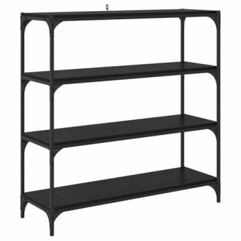 Bibliothèque à Trois Étagères en Chêne Noir 100×33×100 cm