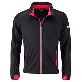 James & Nicholson Herren Softshelljacke Sport Schwarz/hellrot Größe XXL
