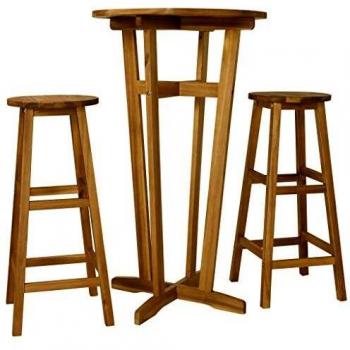 VidaXL Solid Acacia Wood Bar Set