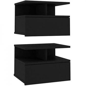 VidaXL Floating Nightstands Black 40x31x27cm