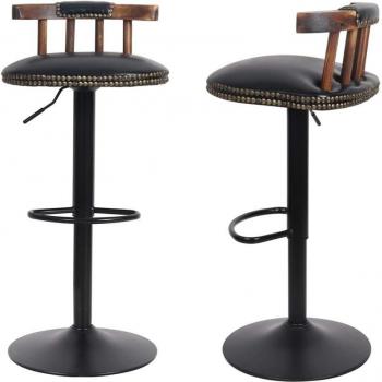 Sgabelli Da Cucina Bar Unho – Modello Alto 2x, Schienale Piano e Schiena in Pelle