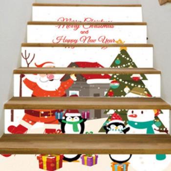Christmas Tree and Reindeer Staircase Decals