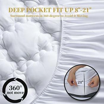 MEWAY Hypoallergenic Microfiber Mattress Topper Protector 135 * 190cm (Double)