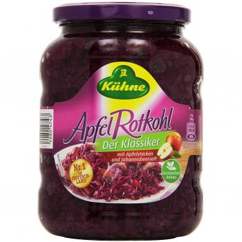 Apfel‑Rotkohl 650 g – Premium‑Glas, Kühne