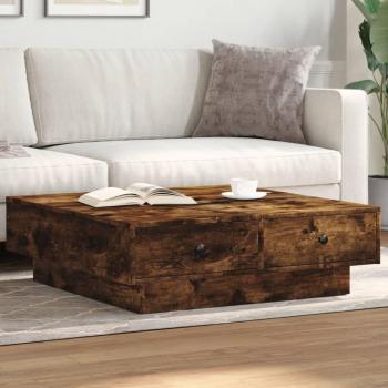 Table Basse Design Chêne Fumé 90x90