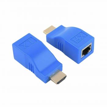 Adaptador HDMI a RJ45 para Cat 5e/6 4K 1080p Azul