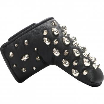 Skull Rivets Golf Club Headcovers PU Leather for Woods and Hybrids